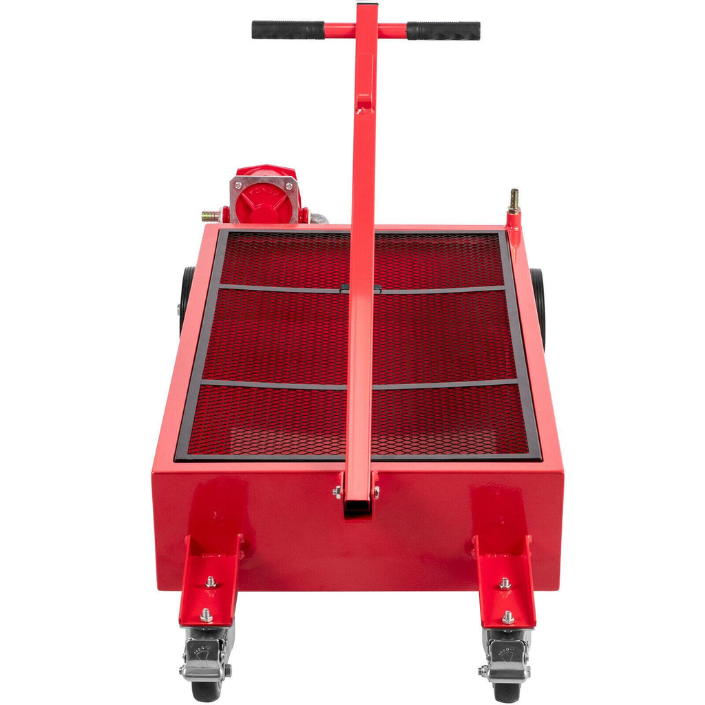 Low Profile Oil Drain Pan Truck Drain Pan 20 Gallon with Pump Hose Casters