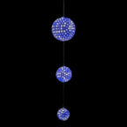 Alpine Corporation 3-Tier Ornament String Holiday Decoration with LED Lights, Blue/White