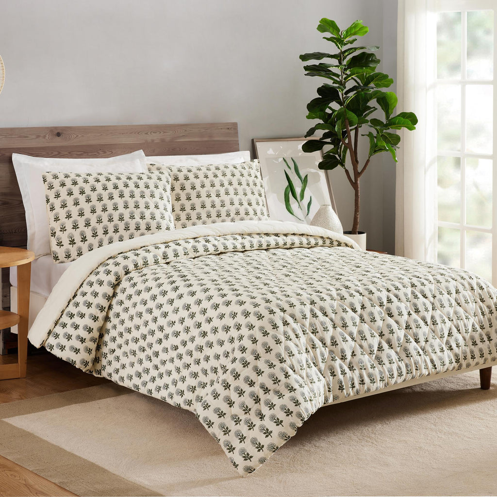 Laurel &amp; Mayfair Gwyn 3-PC Quilt Set, Full/Queen, Cream
