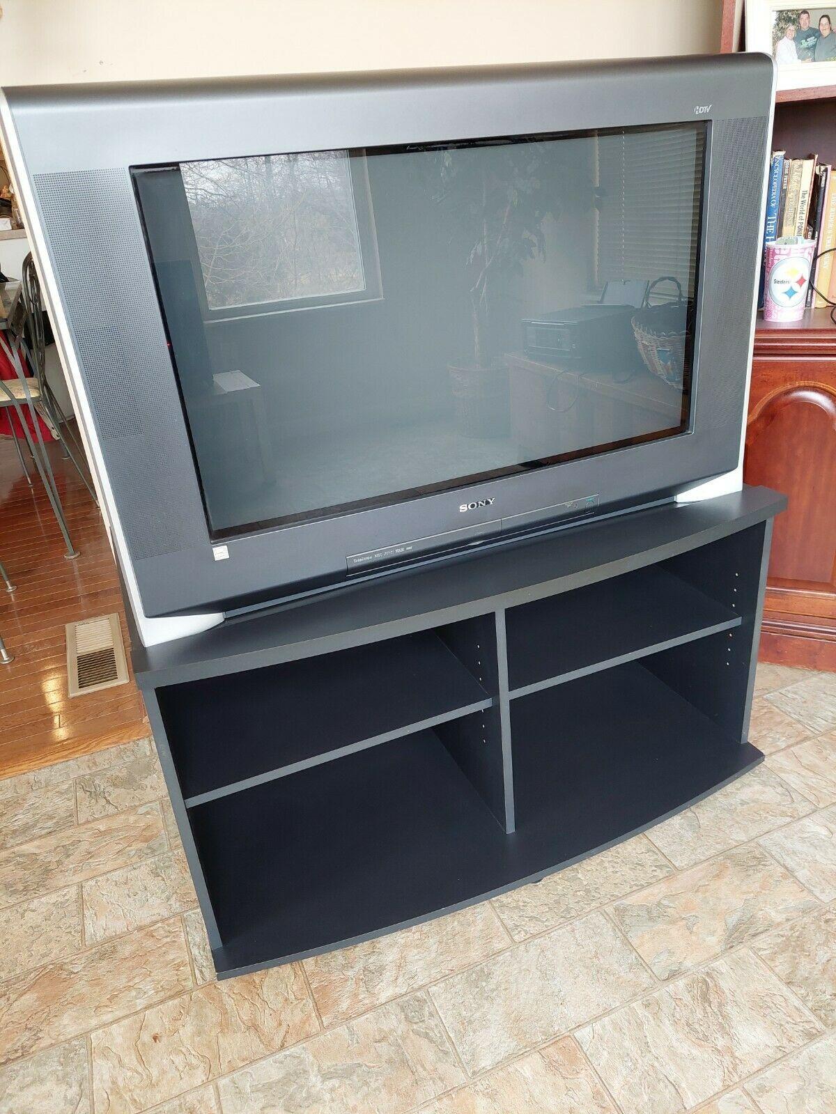 sony trinitron wega kd-34xbr970 34" 1080i crt television (&amp; included tv stand)