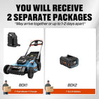 21" 60V Electric Push Lawn Mower, Cordless Push Mower with 6.0Ah Battery &amp; Charger, 7-Height Adjustment, LED Light (Note: Battery &amp; Mower Shipped Separately)