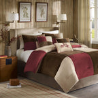 Gracie Mills Jackson Blocks 7 Piece Comforter Set, Queen, Red - MP10-283