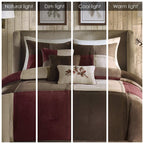 Gracie Mills Jackson Blocks 7 Piece Comforter Set, Queen, Red - MP10-283
