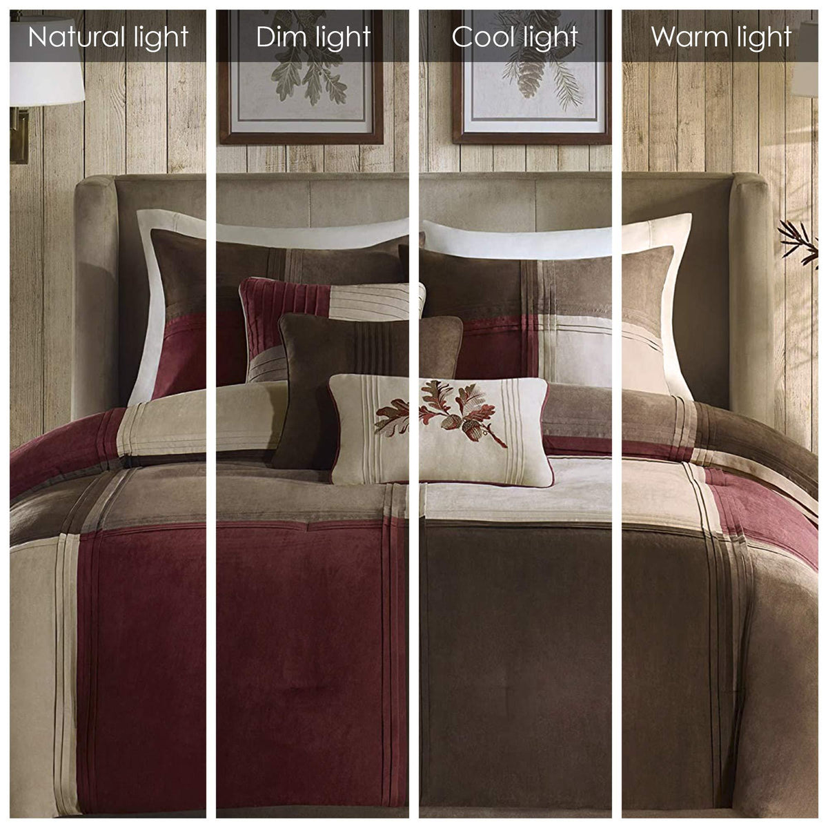 Gracie Mills Jackson Blocks 7 Piece Comforter Set, Queen, Red - MP10-283