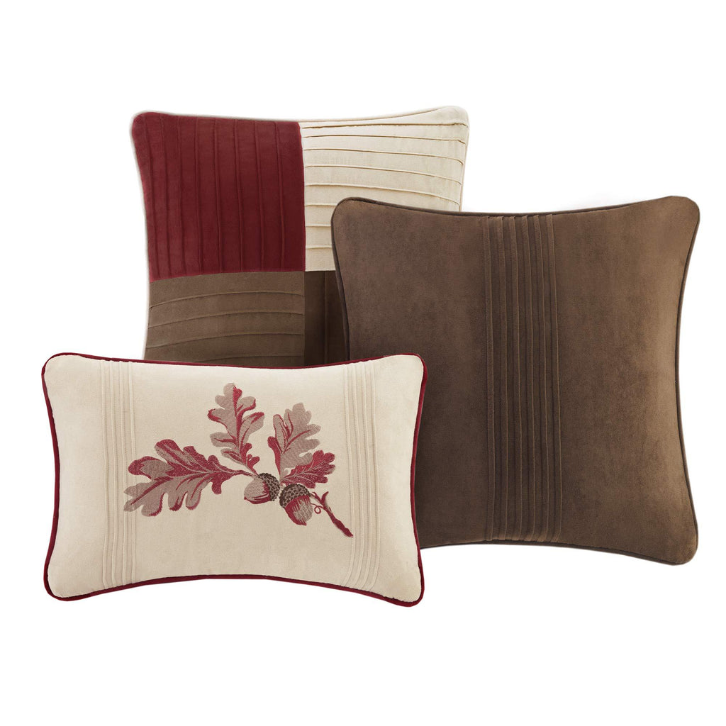 Gracie Mills Jackson Blocks 7 Piece Comforter Set, Queen, Red - MP10-283