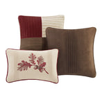 Gracie Mills Jackson Blocks 7 Piece Comforter Set, Queen, Red - MP10-283