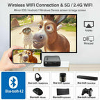 8500lumens 5g wifi projector native 1080p hd 4k support smart blue-tooth hdmi tv