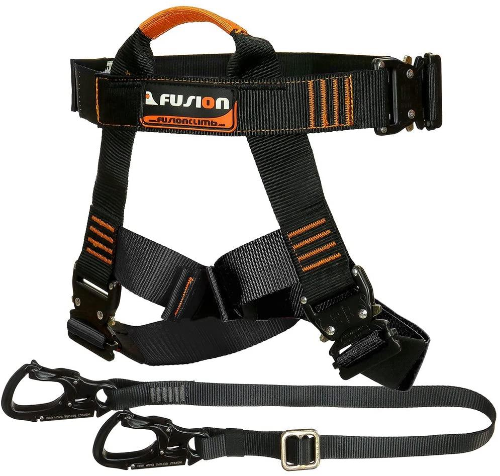 Fusion Climb Tactical Edition Adults Commercial Zip Line Kit Harness/Lanyard Bundle FTK-A-HL-04