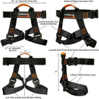 Fusion Climb Tactical Edition Adults Commercial Zip Line Kit Harness/Lanyard Bundle FTK-A-HL-04