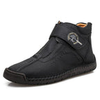New Men Hand Stitching Microfiber Leather Soft Ankle Boots