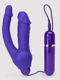 Double O Heaven 10 Function Vibrating Silicone Double Penetration Dildo, Purple