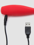 Red Hot Rechargeable Silicone Flickering Tongue Vibrator, Red