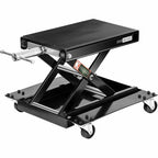 1100Lbs Steel Wide Deck Motorcycle Lift ATV Scissor Lift Jack w Dolly Hand Crank