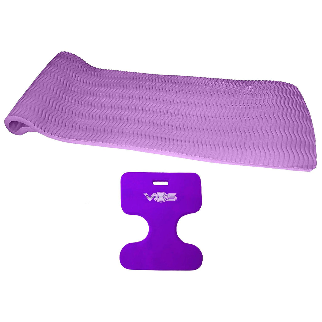 Vos 72 Inch Soft Wavy Foam UV Chlorine Protected Water Pool Float Lounger and Oasis Water Saddle Swimming Pool Seat, Lavender