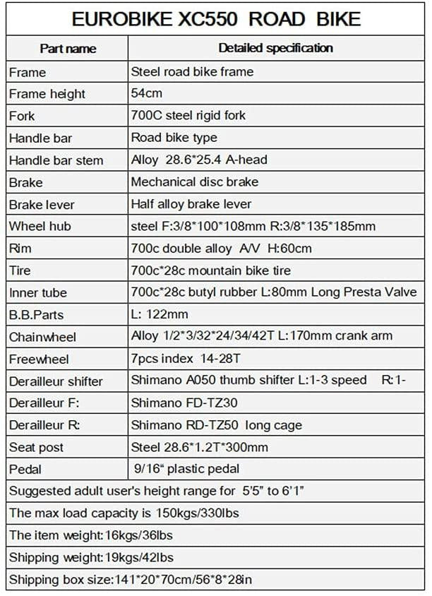 SDXC550 700C Adult Road Bike Steel Frame 54cm High Rim Wheel Dual Disc Brake 21 Speed Gear System Men Road Bicycle