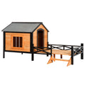 PawHut 67" LarWooden Cabin Style Elevated Outdoor Dog House with Porch