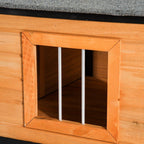 PawHut 67" LarWooden Cabin Style Elevated Outdoor Dog House with Porch