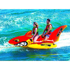 WOW Watersports Inflatable 2 Person Big Shark Towable Boating Tube with Handles and Cyclone Spinner Towable Rotating Boating