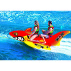WOW Watersports Inflatable 2 Person Big Shark Towable Boating Tube with Handles and Cyclone Spinner Towable Rotating Boating