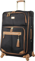 er Luggage - Checked Large 28 Inch Softside Suitcase - Expandable for Extra Packing Capacity - Lightweight Bag with Rolling Spinner Wheels (Harlo Black)