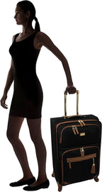er Luggage - Checked Large 28 Inch Softside Suitcase - Expandable for Extra Packing Capacity - Lightweight Bag with Rolling Spinner Wheels (Harlo Black)