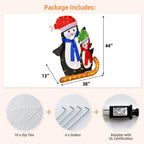 44 in. Lighted Standing Penguins Artificial Christmas Decoration Pre-Lit 80 LED Bulbs