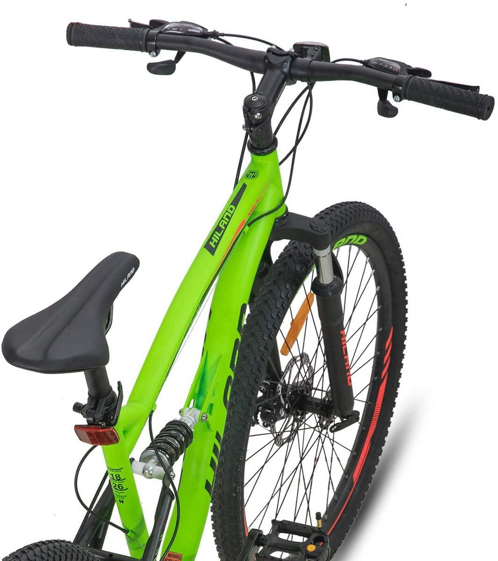 Hiland 26 Inch Mountain Bike for Men 21-Speed MTB Bicycle 18 Inch Dual-Suspension Urban Commuter City Bicycle Green
