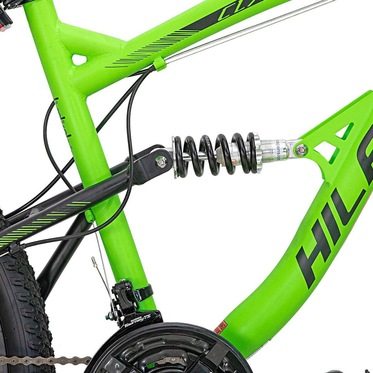 Hiland 26 Inch Mountain Bike for Men 21-Speed MTB Bicycle 18 Inch Dual-Suspension Urban Commuter City Bicycle Green