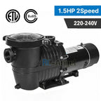 1.5hp 2 speed 230v 1.5" npt inground swimming pool pump motor w/strainer hayward