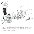 1.5hp 2 speed 230v 1.5" npt inground swimming pool pump motor w/strainer hayward
