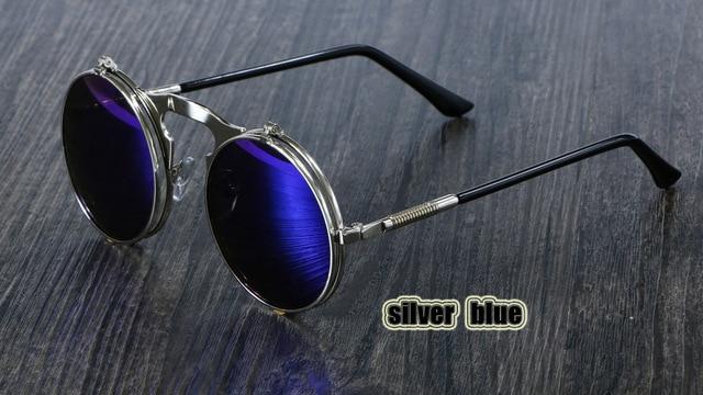 Steampunk Round Metal Double Metal Sunglasses