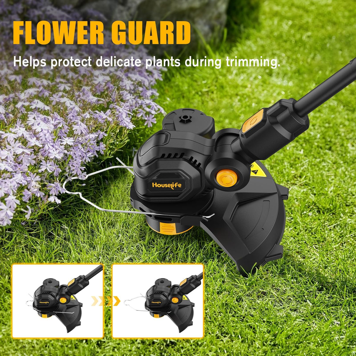 3 in 1 Cordless Weed Eater Compatible with DEWALT 20V MAX Battery,12-Inch String Trimmer Edger &amp; Mini Mower, 8500RPM Auto Feed Weed Wacker w/Adjustable Handle (Tool Only)