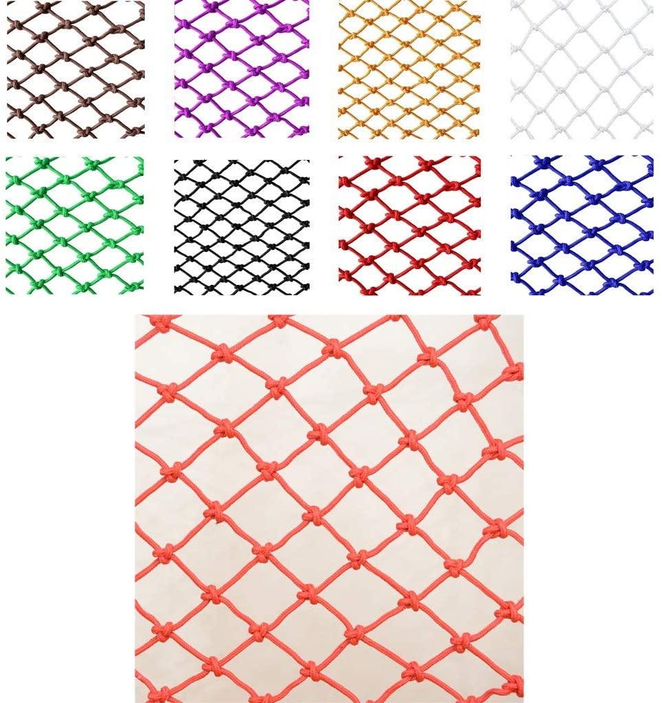 Balcony Protective Netting Cargo Cover Net, Rope Net Net Safety Net Decoration Net Used for Outdoor Sports Venues, Playground Ceiling Decoration Climbing Protection Net,6mm Rope/15cm Hole/oranGarde