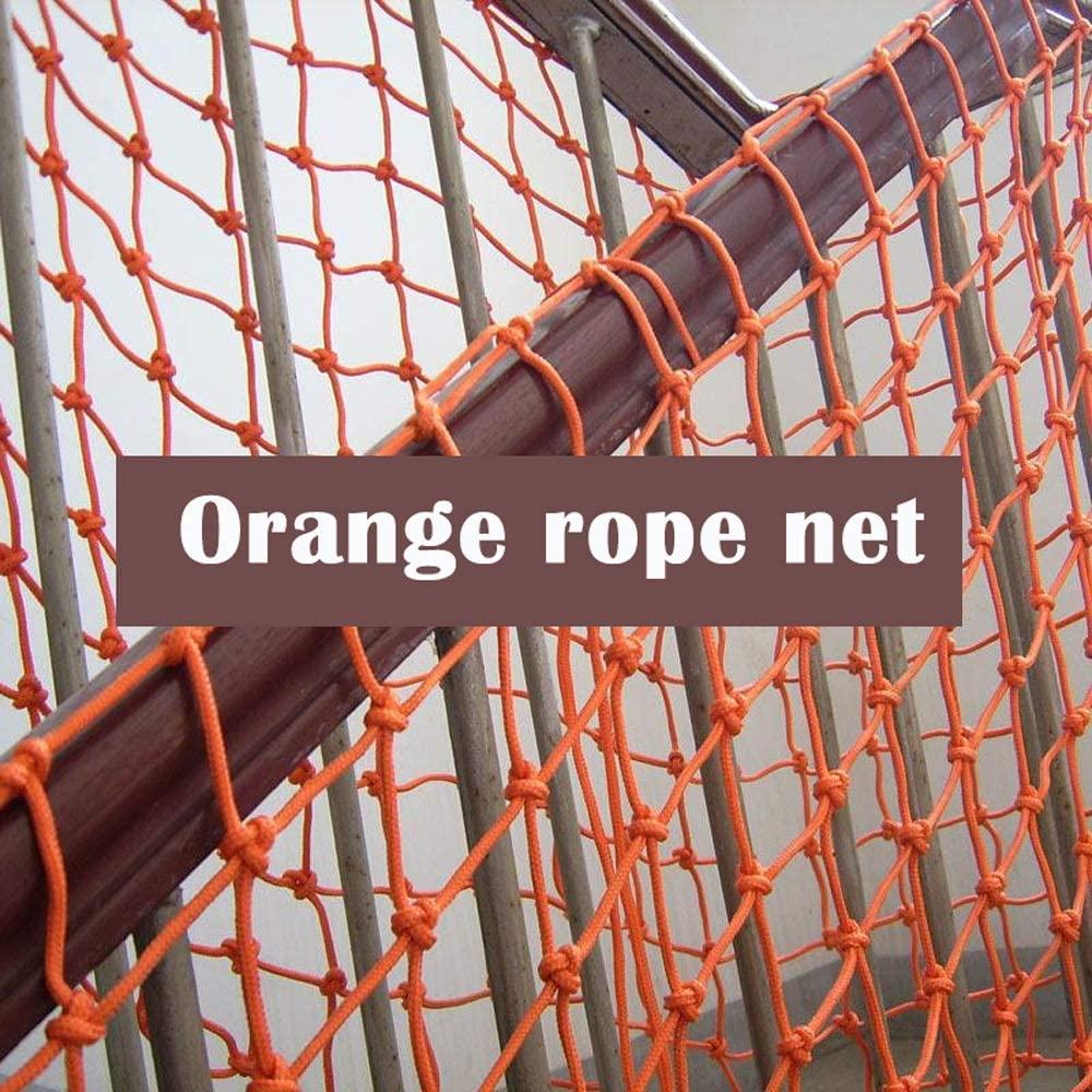 Balcony Protective Netting Cargo Cover Net, Rope Net Net Safety Net Decoration Net Used for Outdoor Sports Venues, Playground Ceiling Decoration Climbing Protection Net,6mm Rope/15cm Hole/oranGarde