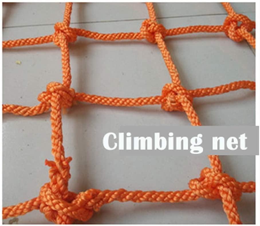 Balcony Protective Netting Cargo Cover Net, Rope Net Net Safety Net Decoration Net Used for Outdoor Sports Venues, Playground Ceiling Decoration Climbing Protection Net,6mm Rope/15cm Hole/oranGarde
