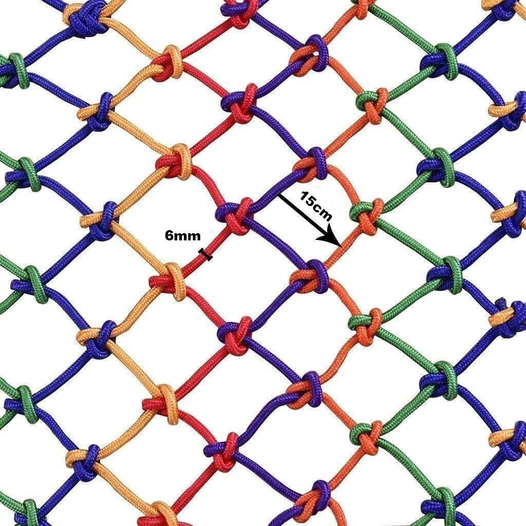Balcony Protective Netting Cargo Cover Net, Rope Net Net Safety Net Decoration Net Used for Outdoor Sports Venues, Playground Ceiling Decoration Climbing Protection Net,6mm Rope/15cm Hole/oranGarde