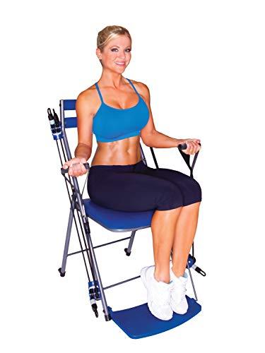 Chair Gym Total Body Workout All in One Compact, Portable and Easy to Use At Home Exercise System, As Seen on TV - Blue