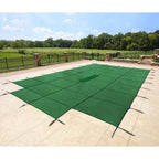 18x36 rectangle swimming pool winter safety cover solid green 12 yr w/4'x8' step