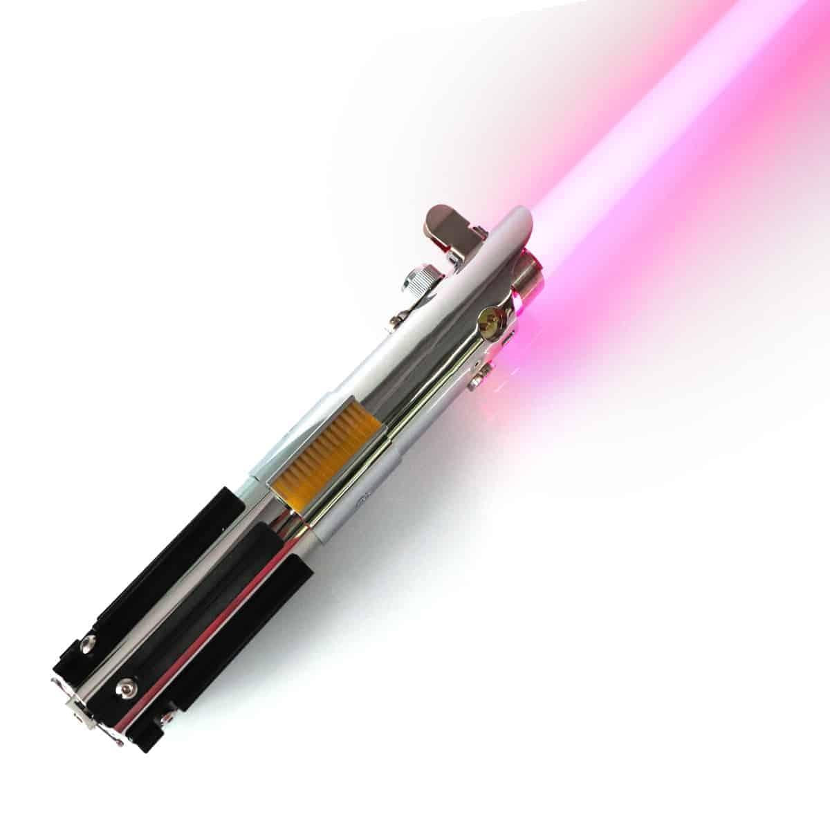 ZiaSabers ASW Graflex Neopixel Lightsaber with Xenopixel 2.0 Soundboard - Realistic Silver Aluminum Hilt Star Wars Anakin Skywalker Lightsaber - Strip LED with 12 Preset Colors and Smooth Swing Sounds
