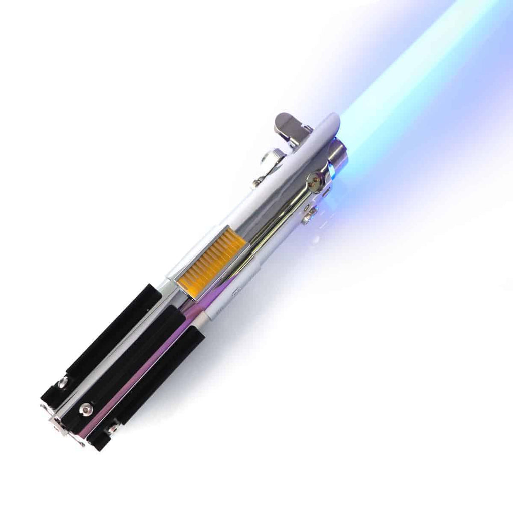 ZiaSabers ASW Graflex Neopixel Lightsaber with Xenopixel 2.0 Soundboard - Realistic Silver Aluminum Hilt Star Wars Anakin Skywalker Lightsaber - Strip LED with 12 Preset Colors and Smooth Swing Sounds