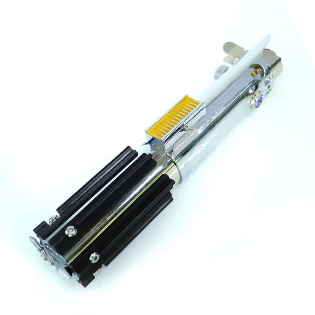 ZiaSabers ASW Graflex Neopixel Lightsaber with Xenopixel 2.0 Soundboard - Realistic Silver Aluminum Hilt Star Wars Anakin Skywalker Lightsaber - Strip LED with 12 Preset Colors and Smooth Swing Sounds