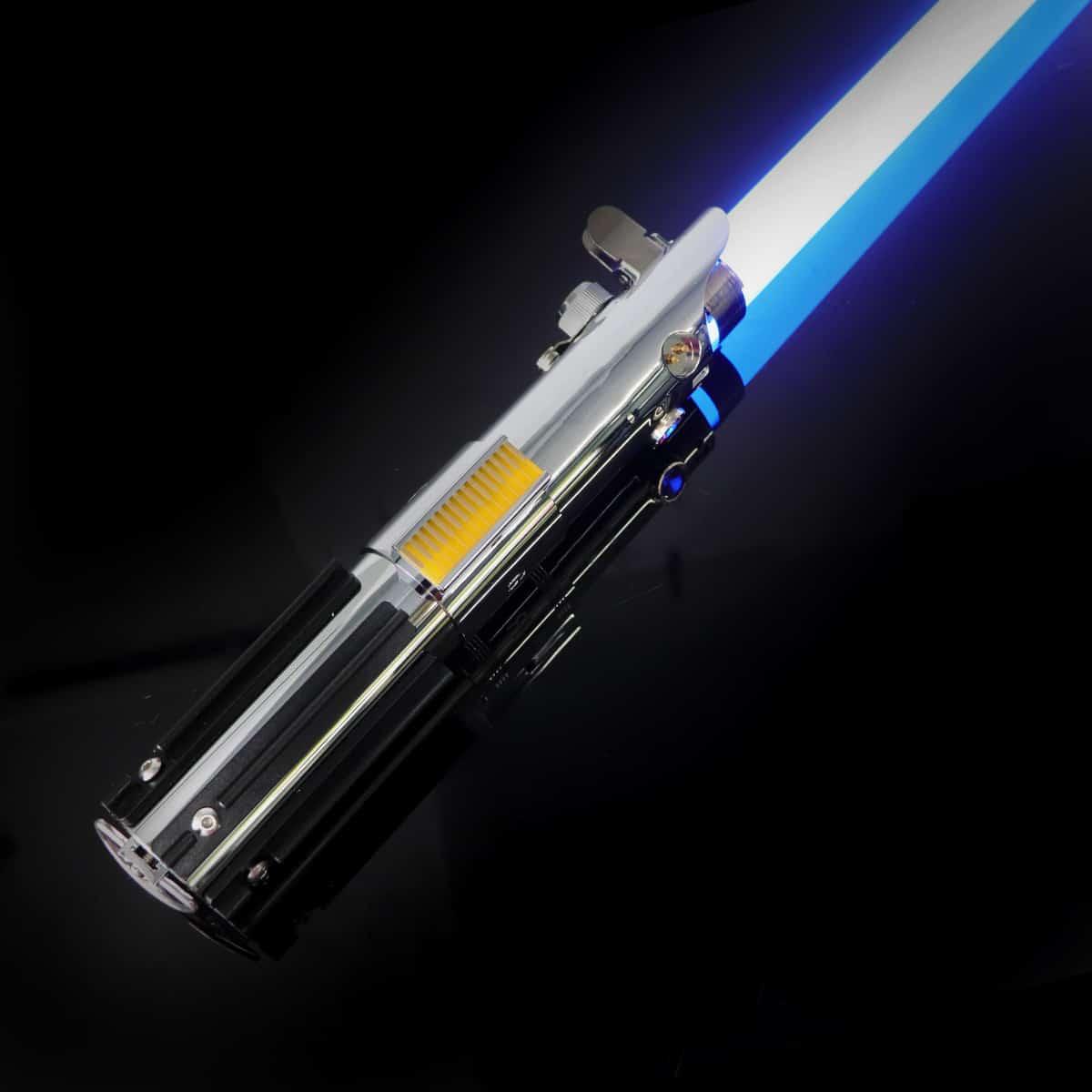 ZiaSabers ASW Graflex Neopixel Lightsaber with Xenopixel 2.0 Soundboard - Realistic Silver Aluminum Hilt Star Wars Anakin Skywalker Lightsaber - Strip LED with 12 Preset Colors and Smooth Swing Sounds