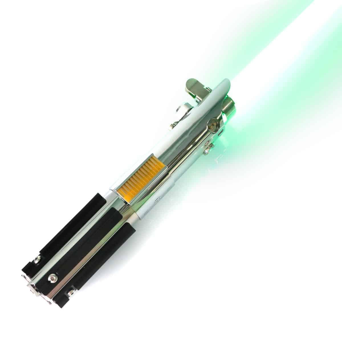ZiaSabers ASW Graflex Neopixel Lightsaber with Xenopixel 2.0 Soundboard - Realistic Silver Aluminum Hilt Star Wars Anakin Skywalker Lightsaber - Strip LED with 12 Preset Colors and Smooth Swing Sounds