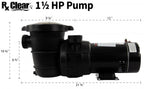 rx clear above ground pump 1.5 hp single speed extreme for swimming pool w/ cord