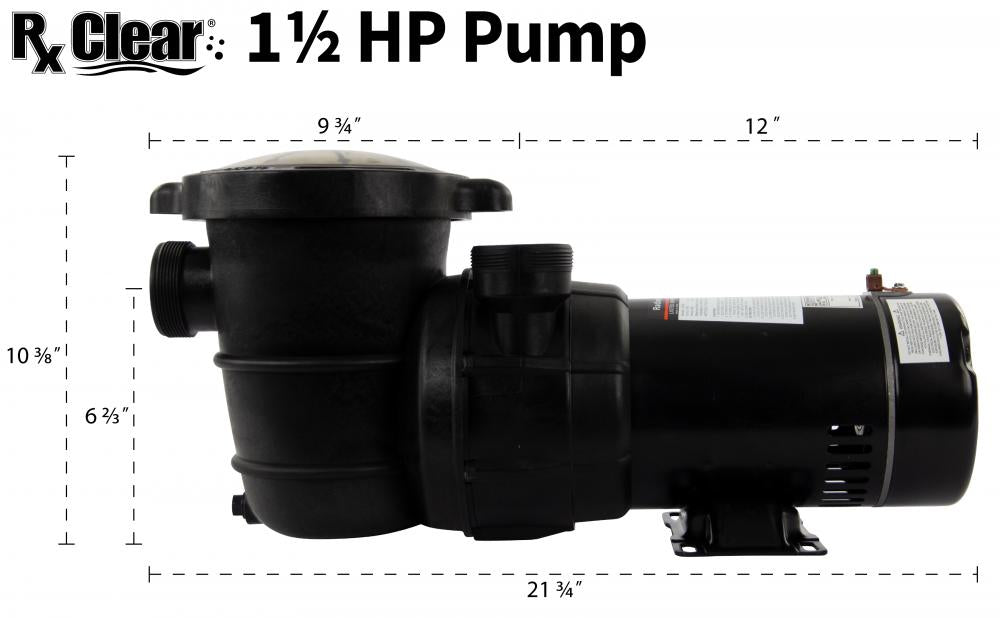 rx clear above ground pump 1.5 hp single speed extreme for swimming pool w/ cord