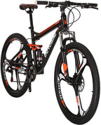 Front or Full Suspension Mountain Bike 21 Speed Bicycle 27.5 inches Mens MTB Disc Brakes Orange