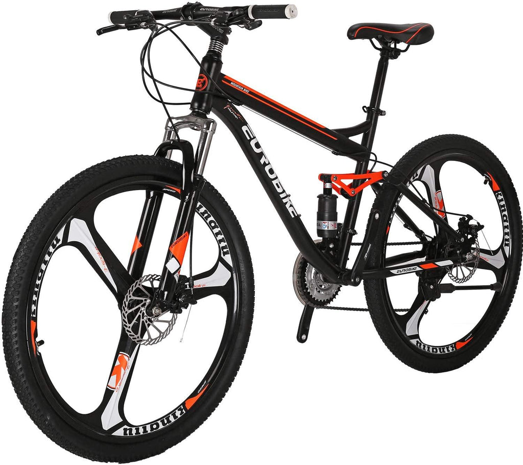Front or Full Suspension Mountain Bike 21 Speed Bicycle 27.5 inches Mens MTB Disc Brakes Orange