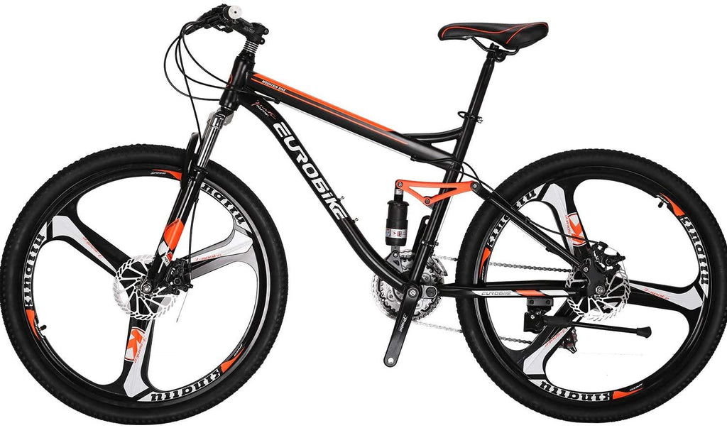 Front or Full Suspension Mountain Bike 21 Speed Bicycle 27.5 inches Mens MTB Disc Brakes Orange