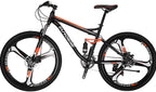 Front or Full Suspension Mountain Bike 21 Speed Bicycle 27.5 inches Mens MTB Disc Brakes Orange