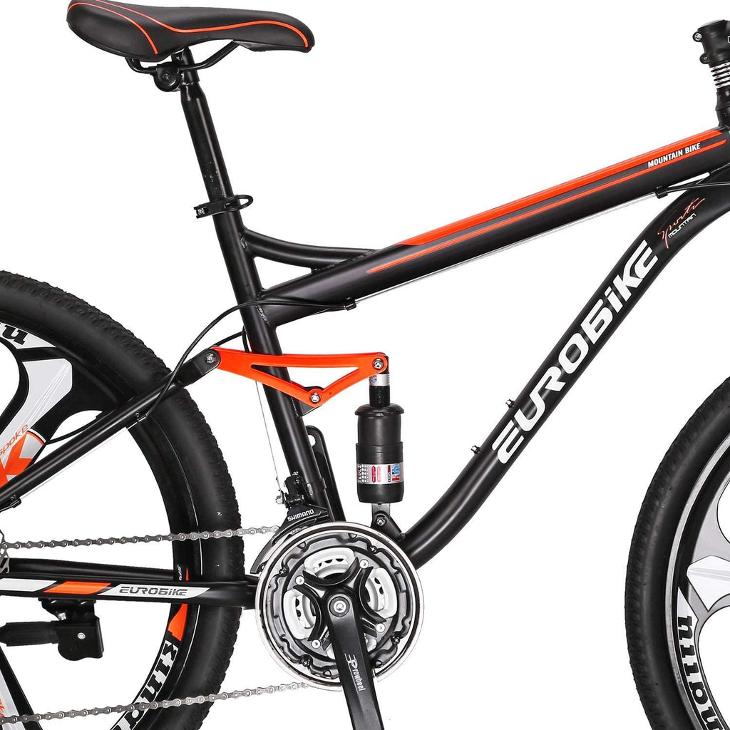 Front or Full Suspension Mountain Bike 21 Speed Bicycle 27.5 inches Mens MTB Disc Brakes Orange